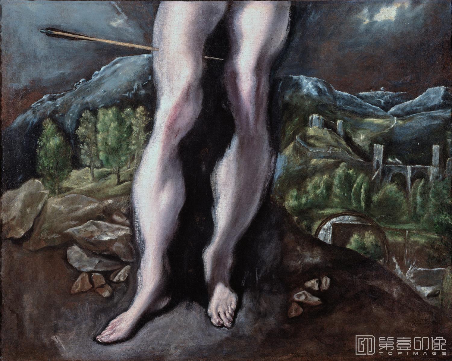 油画-西班牙普拉多美术馆油画藏画-El Greco-Piernas de San Sebastián-91cm x 115cm-0791